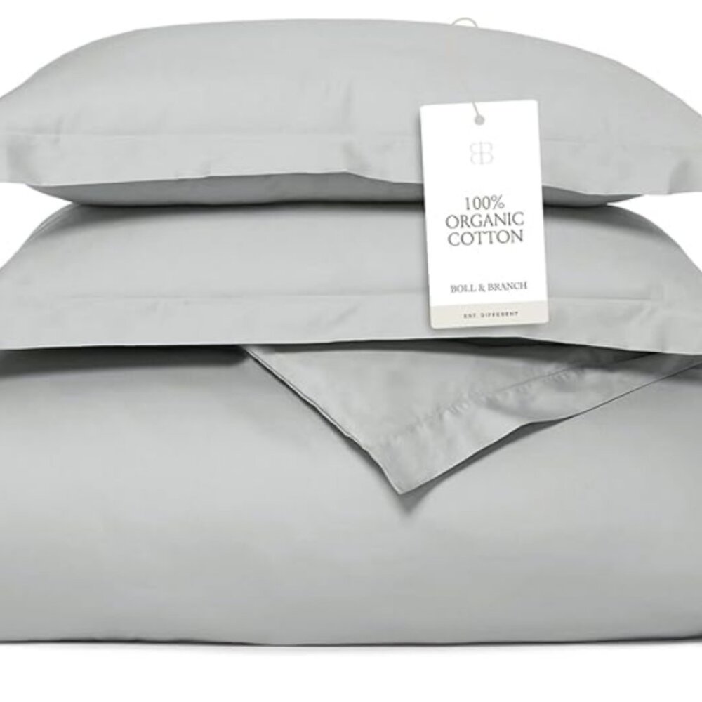 Boll & Branch Percale Hemmed Duvet Set EUC - QUEEN - SEE NOTES